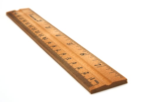 wood ruler isolated over a white background
