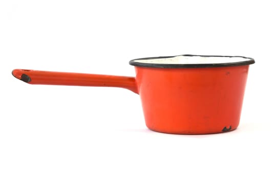 old pot isolated on white background