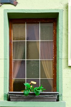 Bavarian Window Decorated with Fresh Flowers
