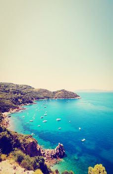 Italian Seascape with Hills and Indented Coastline, Instagram Effect