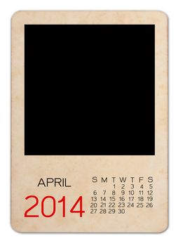 Calendar 2014 on the Empty old photo
