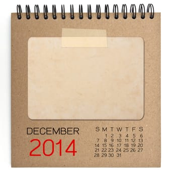 2014 Calendar brown notebook with old blank photo