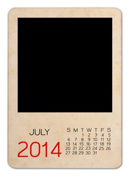 Calendar 2014 on the Empty old photo