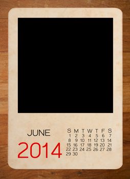 Calendar 2014 on the Empty old photo