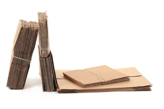 Packaged cardboard. Isolated on a white background.