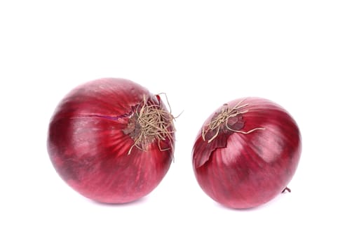 Red onion. Isolated on a white background.