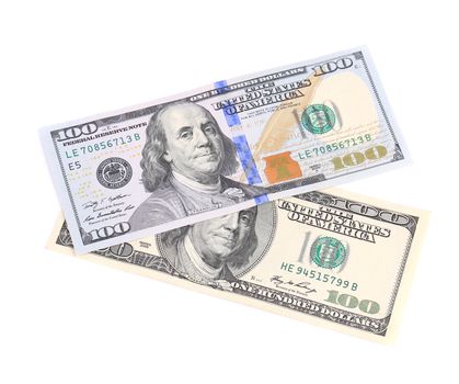 American dollar bills. Isolated on a white background.