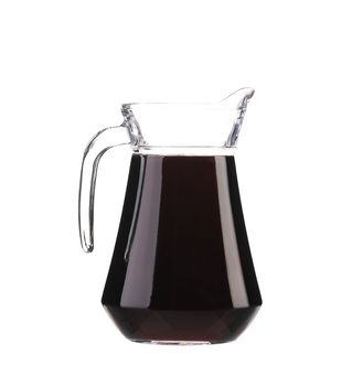 Jar of red wine. Isolated on a white background.