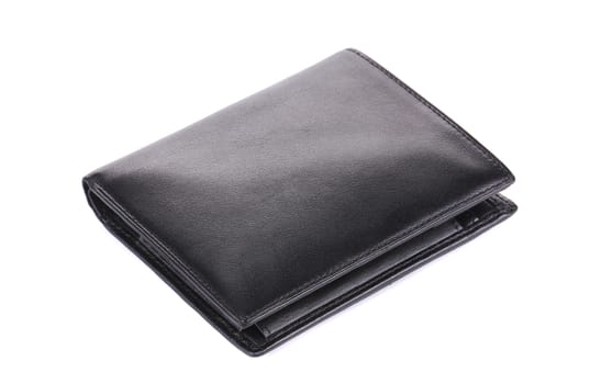 Leather wallet. Isolated on a white background.
