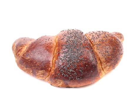 Bun with poppy seeds. Isolated on a white background.