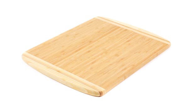 Wooden cutting board. Isolated on a white background.