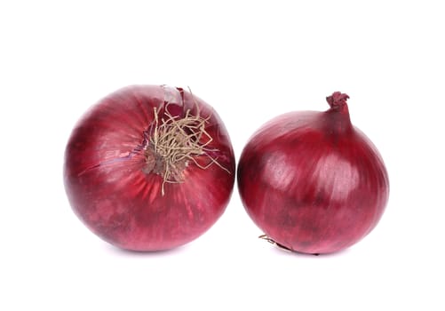 Red onion bulb. Isolated on a white background.