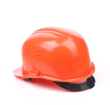 Orange hard hat. Isolated on a white background.