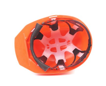 Orange hard hat. Isolated on a white background.