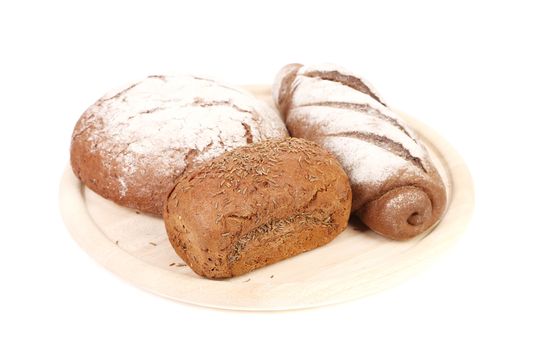Fresh bread. Isolated on a white background.