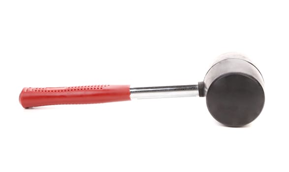 Black rubber mallet. Isolated on a white background.