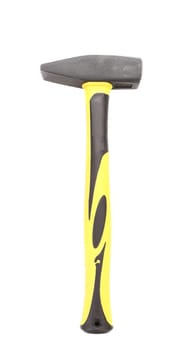Yellow work hammer. Isolated on a white background.