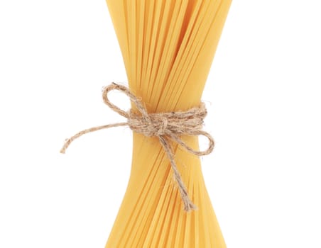 Close up of Spaghetti isolated. Isolated on a white background.