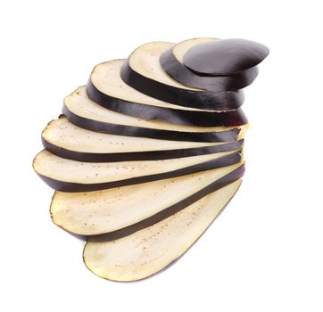 Sliced eggplant. Isolated on a white background.
