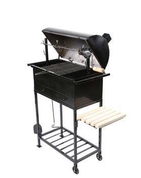 New black barbecue. Isolated on a white background.