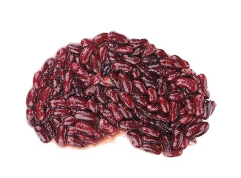 Canned red bean. Isolated on a white background.