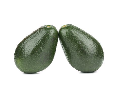 Two avocado. Isolated on a white background.