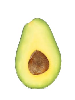Half of avocado. Isolated on a white background.