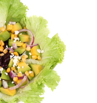 Beans salad. Isolated on a white background.