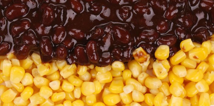 Beans salad. Isolated on a white background.