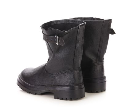 Black man's boots. Isolated on a white background.