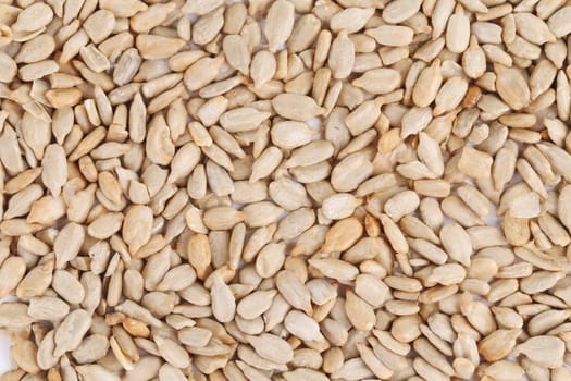 Peeled sunflower seeds. To be used as background.