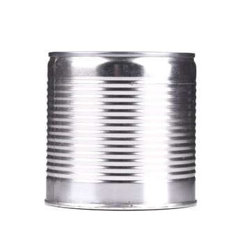 Silver tin can. Isolated on a white background.