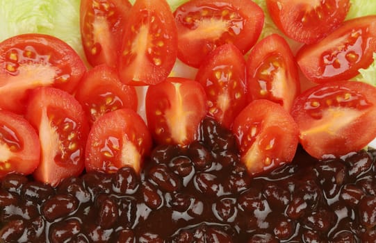 Red beans salad background.