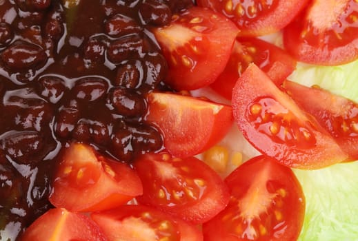 Red beans and tomatoes.
