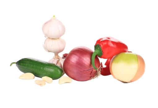 Fresh vegetables. Isolated on a white background.