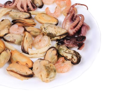 Tasty seafood. Isolated on a white background.