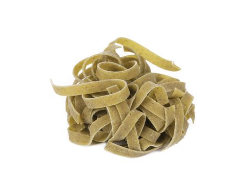 Tagliatelle italian pasta. Isolated on a white background.