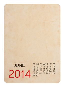 Calendar 2014 on the Empty old photo
