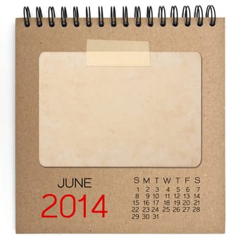 2014 Calendar brown notebook with old blank photo