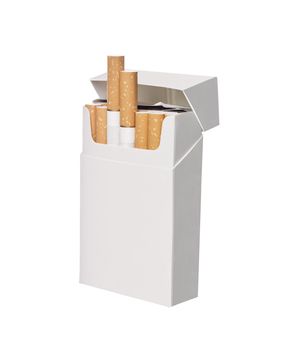 Box of cigarettes isolated on white background