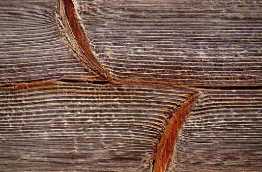 background or texture of the old structure of spruce board brown color