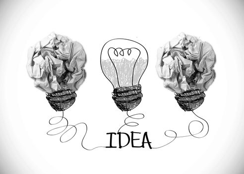 concept crumpled paper light bulb metaphor for good idea