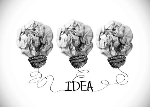 concept crumpled paper light bulb metaphor for good idea