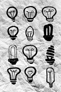 idea concept light bulb on crumpled paper