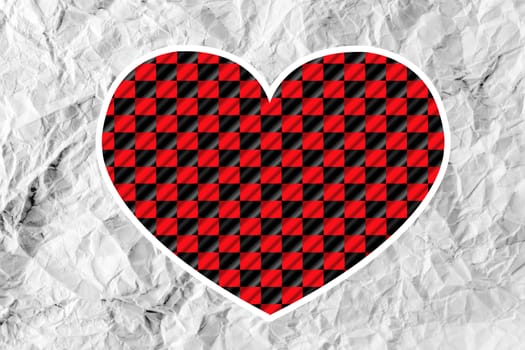 Hearts idea design on crumpled paper