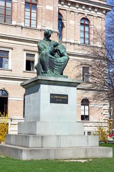 Statue of Bishop Strossmayer by Ivan Mestrovic, Located in Park behind Croatian Academy of Sciences and Arts, Zagreb, Croatia