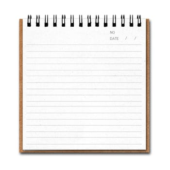 Notebook paper  with line isolate on white background