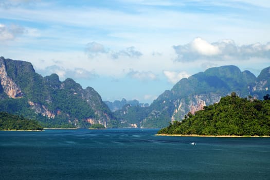 Cheo Lan lake. Khao Sok National Park. Thailand.