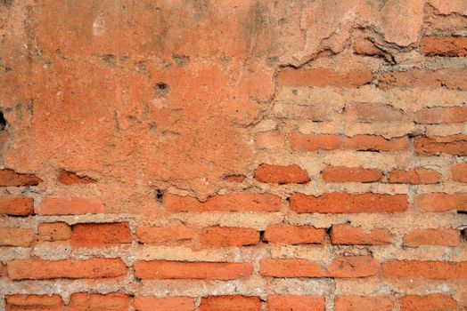 Old red grunge brick wall