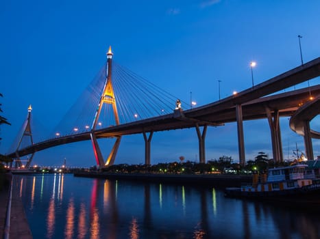 Bhumibol Bridge, The Industrial Ring Road Bridge in Bangkok, Thailand 
